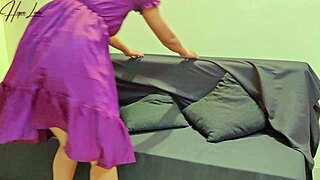 My new maid's first day working in the house.