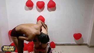 Loving Indian Couple Enjoys Homemade Sex On Valentines