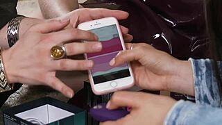 Two lesbians explore deep strap-on penetration and fingering to orgasm