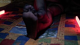 Perfect Toes In Sexy Fishnets