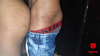 Married girl exploring swing house without husband