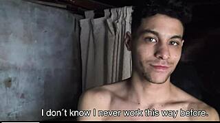 i hired this strong boy danny for construction, but he ended up giving me a blowjob 😏 latin leche twink