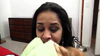 Abby Lee Brazil Sexy Latina POV Blowjob and Huge Multi-Rope Messy Facial