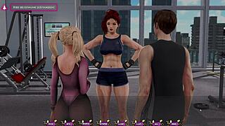 Complete gameplay of pale carnations part 8 with asian milf blowjob at gym