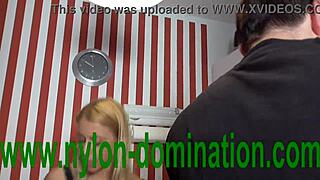 this strict nylon domina decided to train her submissive housewife into obedience.