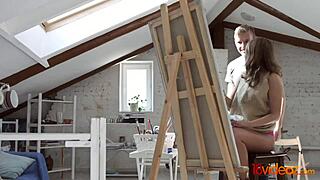 Beautiful teen painter Sofi tries anal! So hot!