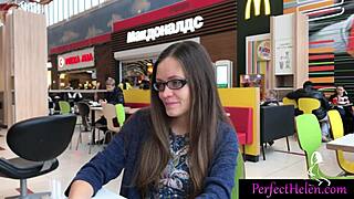 hey, saw this hot girl givin’ a public blowjob to a stranger at the resort and swallowin’ cum.