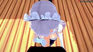 Belfast invites me to lunch in this POV scene from Azurlane, watch the full movie on Sheer Fantasyking3.