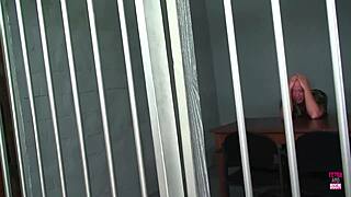 After pissing in public, he gets banged by the super sexy female police officer