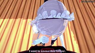 Belfast invites me to lunch in this POV scene from Azurlane, watch the full movie on Sheer Fantasyking3.