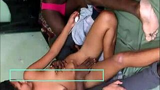 intense interracial gangbang creampie with black guys