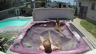 feeling intense pleasure with dayanara in hot tub pov