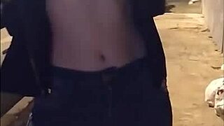On street, hot teen jerks off in public Instagram live tits out honked at.