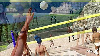 Acting lessons on beach volleyball with pov instructions