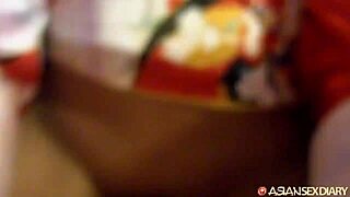 Hot Japanese Babe With Big Firm Tits And Ass Grinds Pussy Deep