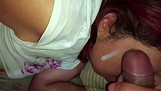 My stepdad approaches my face while fucking and fills it with cum!