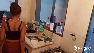 In The Kitchen Where The Wild Lesbian Fucking Started With Myllena Rios!