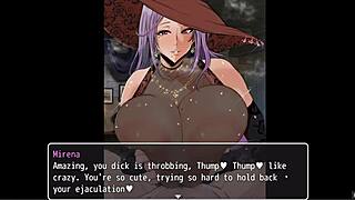 Damn! Can you handle this hentai witch giving a titjob with massive boobs?