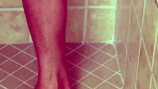 this tiny brunette milf takes a hot shower with her father in law