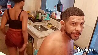 In The Kitchen Where The Wild Lesbian Fucking Started With Myllena Rios!
