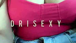 dri sexy plays with her small tits and pussy using toys in the app driver's car