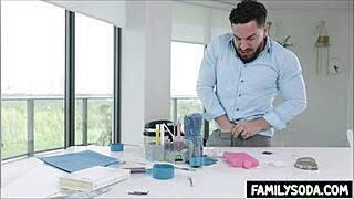 Scientist stepsiblings fuck in the lab with nerdy braces and taboo passion