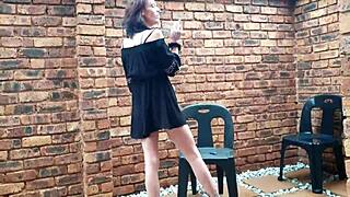 Petite Girl Shakes Ass While Smoking and Pissing?