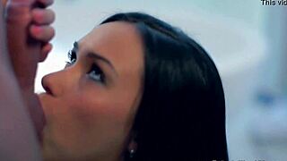 hot brunette is a hard working lady