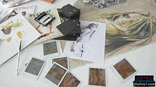 Playboy bunnies pose perfectly on the photoshoot set with natural tits.