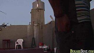 Latino Twink Bound in Police Uniform Receives Hardcore Bukkake Facial