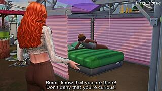 innocent redhead bangs bbc on street in wild 3d sims 4 animation