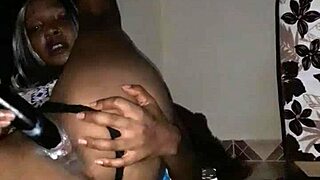 eggplant makes me soak the floor with squirt in anal ebony milf