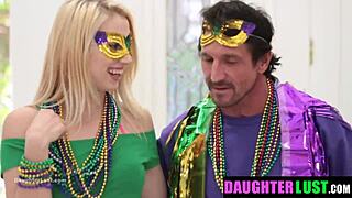 Stepdaddys swap their stepdaughters and having sex with their masks on - daughterlust