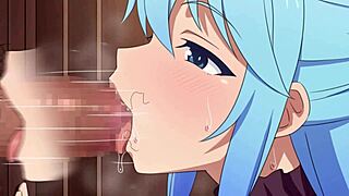 Aqua assesses perversion level with femdom instructions