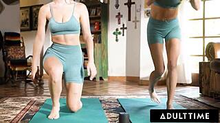 Stepmom seduces stepdaughter during yoga?