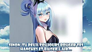 Aqua assesses perversion level with femdom instructions