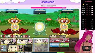 LewdNeko moans as she plays Evenicle, getting creampied with big tits.