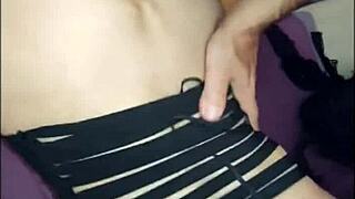 amateur milf wife dives into spicy roleplay with stockings on.