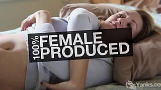 Amateur in lingerie masturbates with vibrator