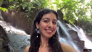 crazy cumwalk at public waterfall, oops forgot my pants