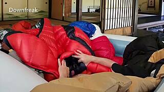 Wow, Look at This! 20 Down Jackets in an Inflatable Pool!