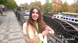 Wow! Beautiful skinny girl gets quick home anal. Cum splashes her cute face hard!