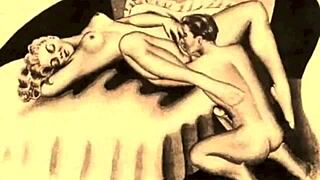 vintage erotic animation featuring cartoon characters in hentai style