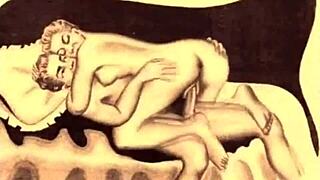 vintage erotic animation featuring cartoon characters in hentai style