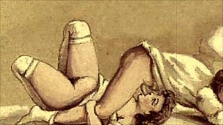 vintage erotic animation featuring cartoon characters in hentai style