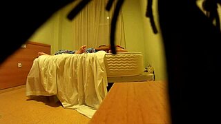 In this casual hotel story, a couple gets caught as she sucks and fingers her boyfriend's ass.