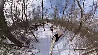 i love outdoor sex in the park during winter with big tits