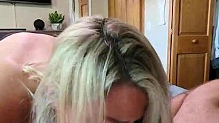 dirty talking hotwife gets a sticky facial after her pussy takes a pounding