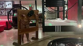 Amateur slave gives intense blowjob then punished in stockade watch full on sheer or red