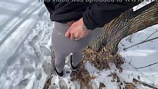 i love outdoor sex in the park during winter with big tits